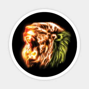 Burning roaring lion Magnet